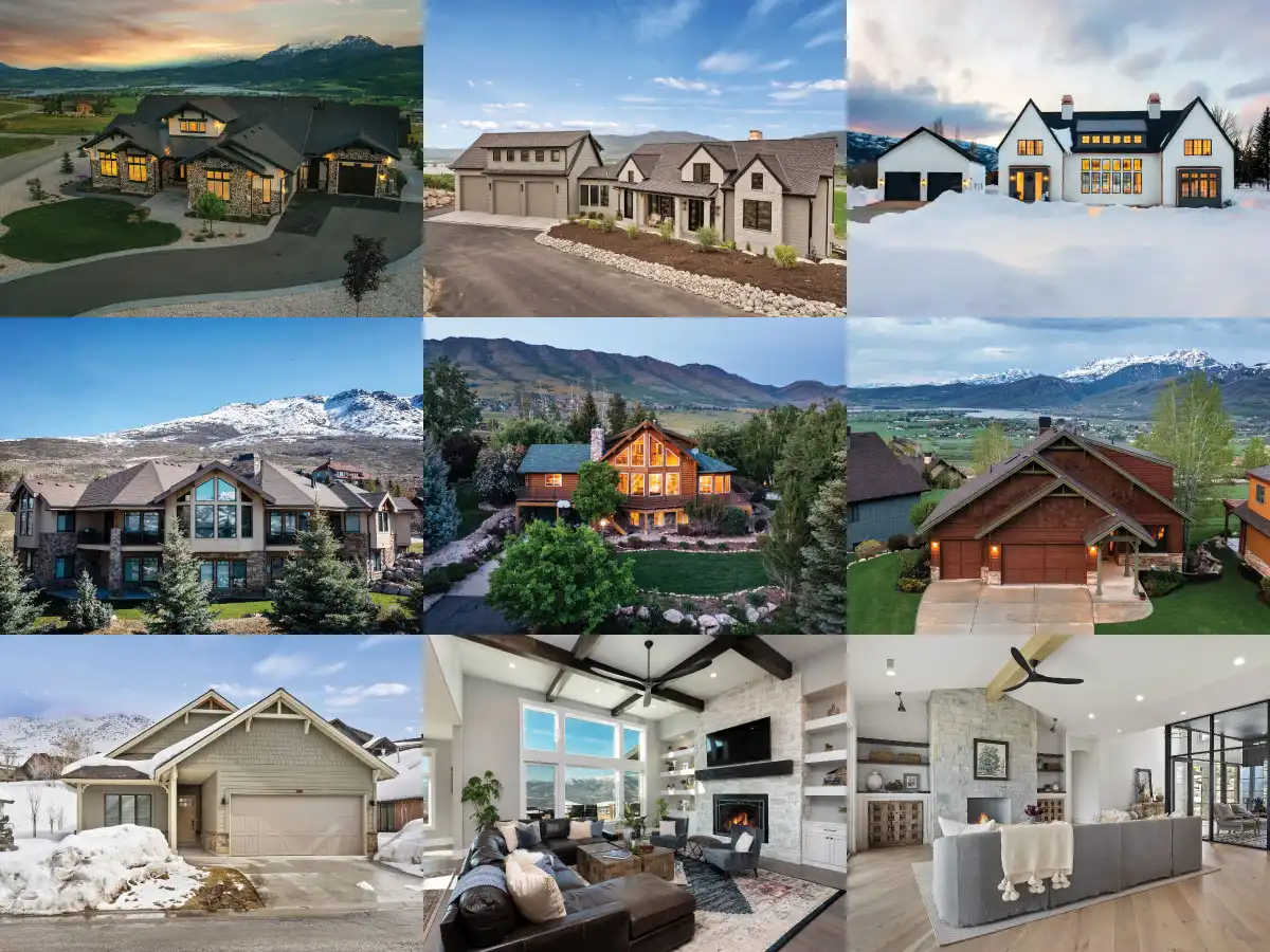 A collage of all the homes that are open for the June Open House.