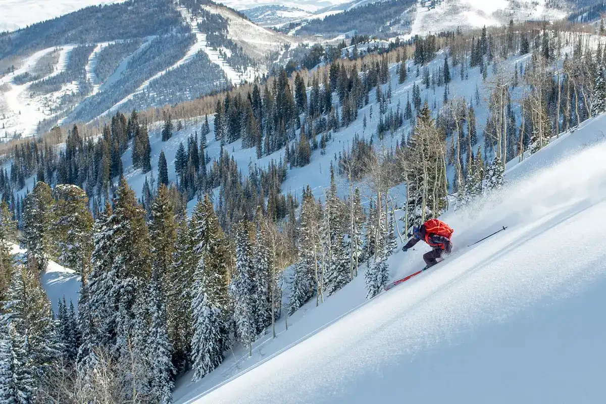 A Skier Hitting the Slopes at Park City Mountain Resort