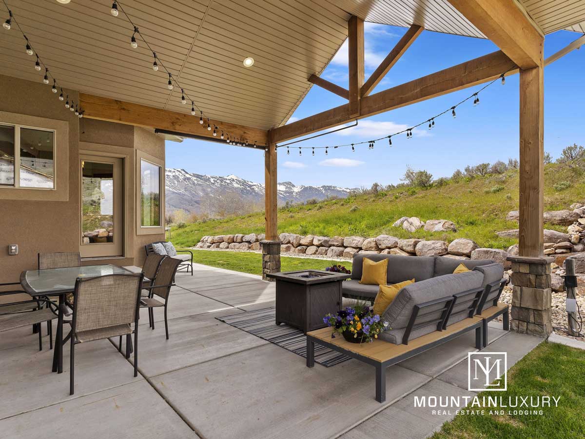 Patio with Pergola Lights