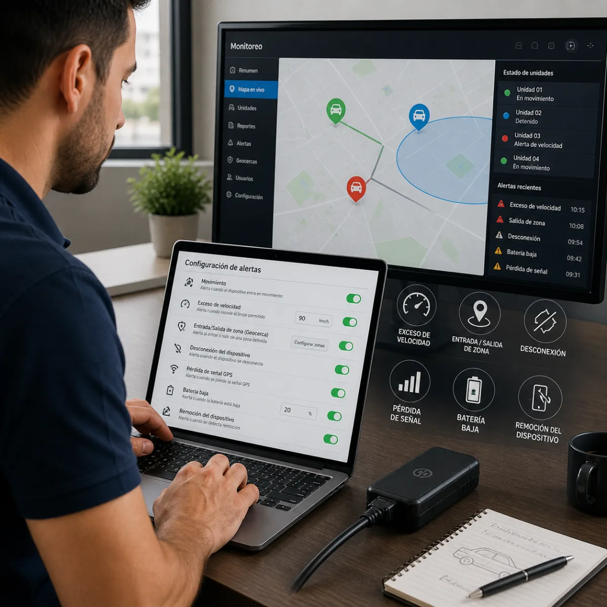 Configuración de alertas para GPS en plataforma de monitoreo | Computech Solutions