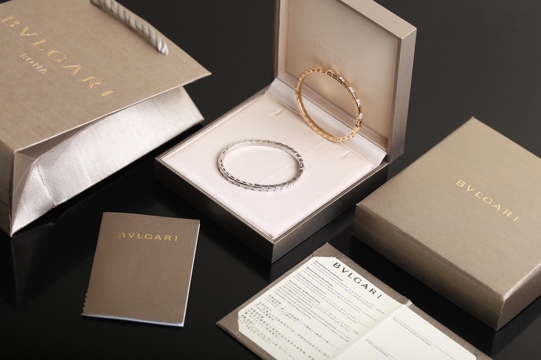 Bvlgari Serpenti Diamond Bracelet Set – Gold & Silver