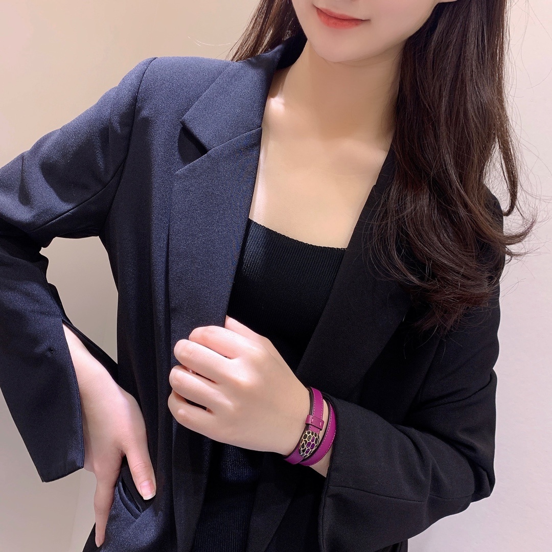 Bulgari Purple Serpenti Bracelet – Bulgari Purple Leather Serpenti