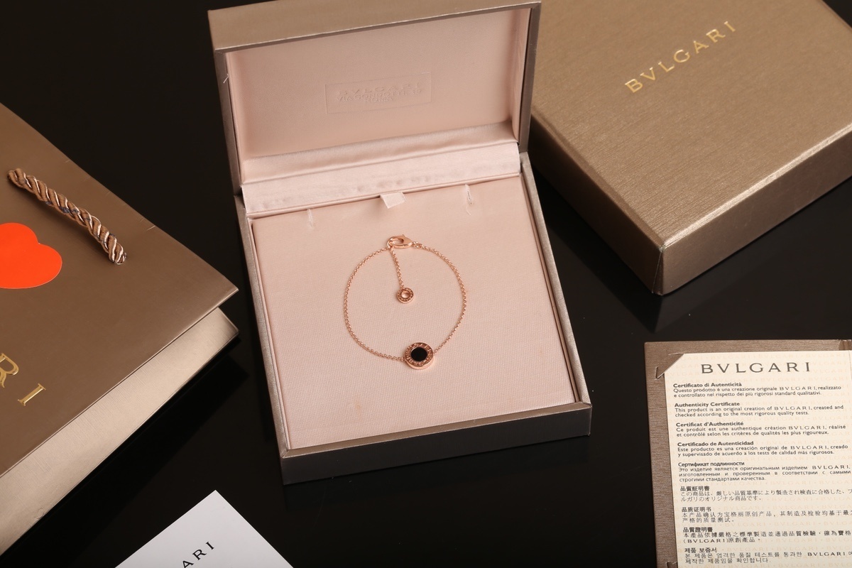 BVLGARI Rose Gold Onyx Bracelet – Premium Quality