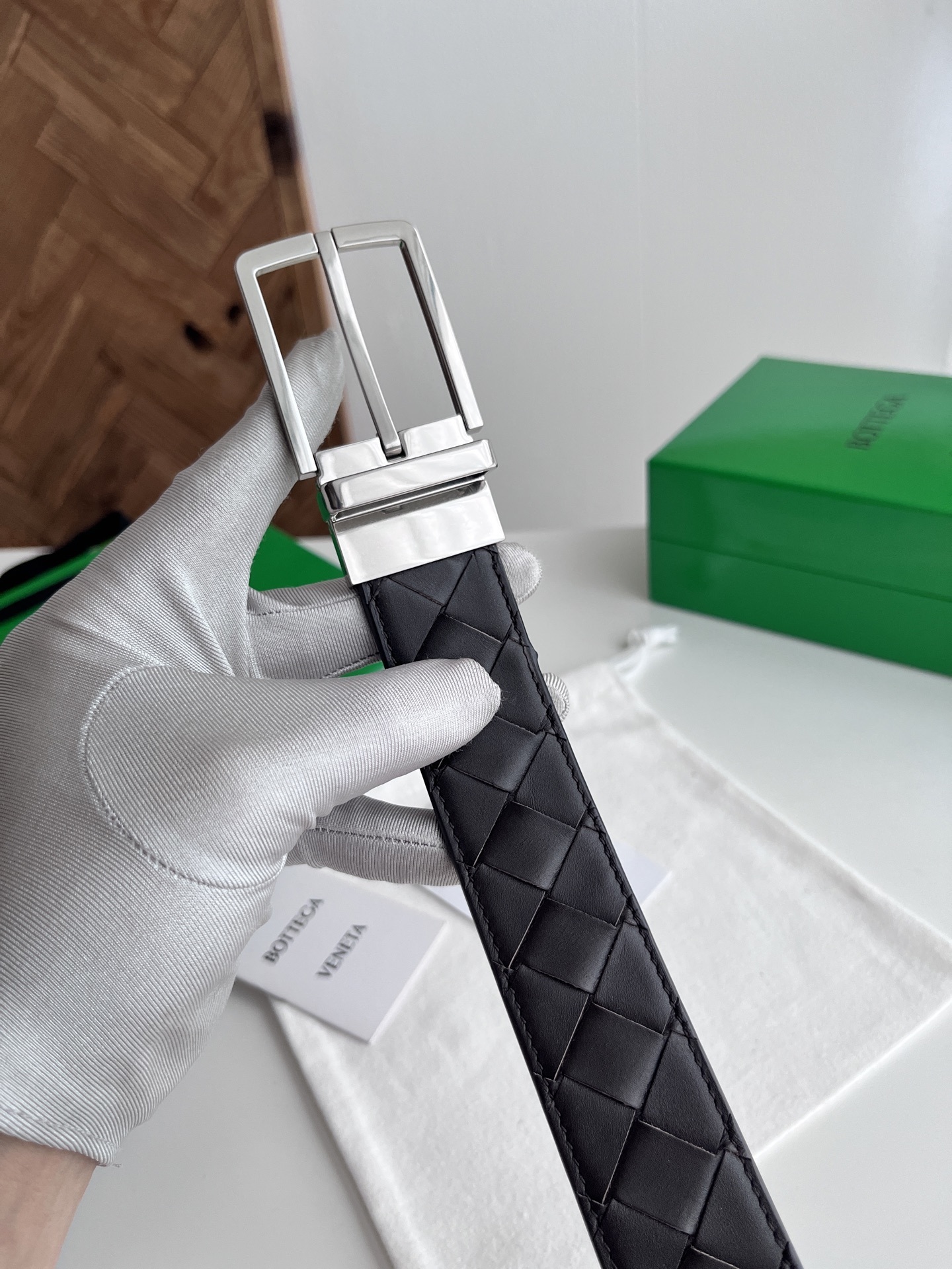 Bottega Veneta Reversible Woven Leather Belt - Premium Quality