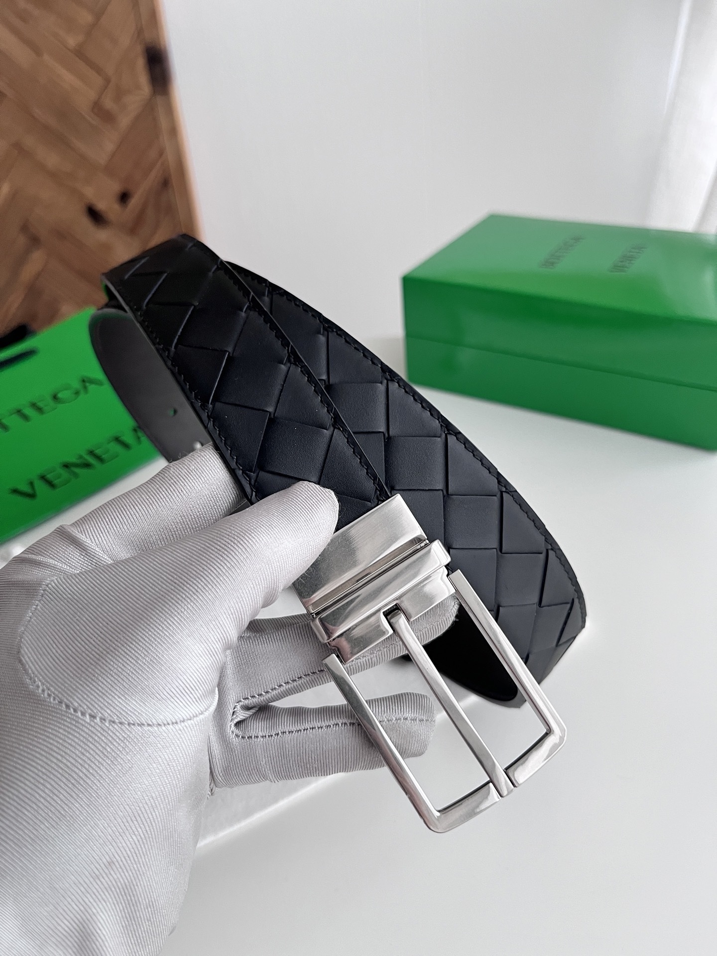 intrecciato Bottega Veneta Black Belt - Bottega Veneta Black