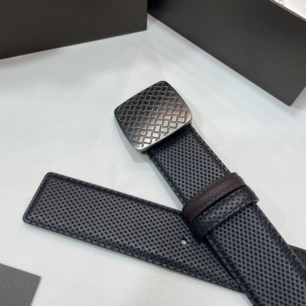 Premium Woven Leather Belt with Metal Buckle