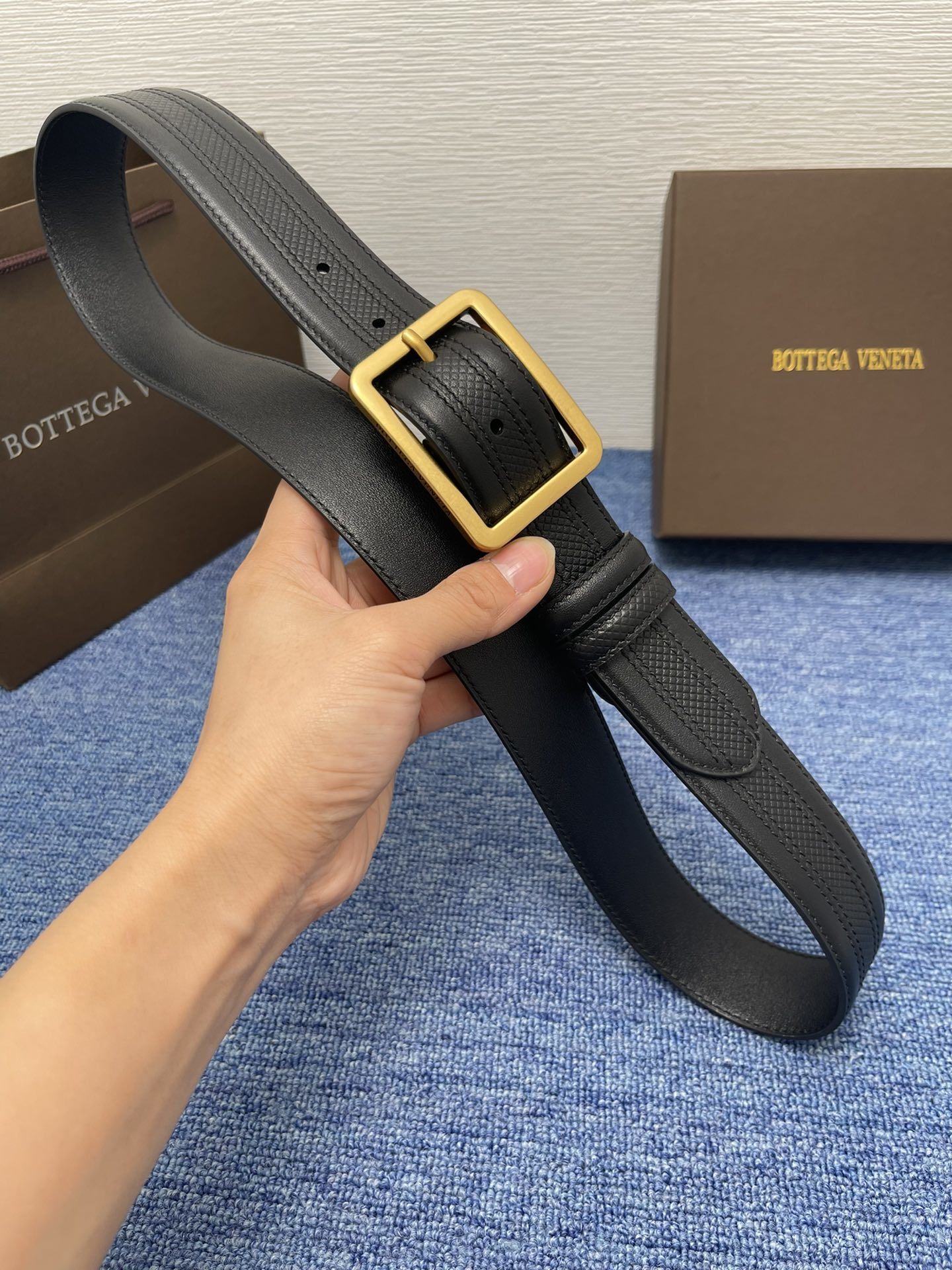 Premium Leather Belt with Gold Buckle | Timeless Style