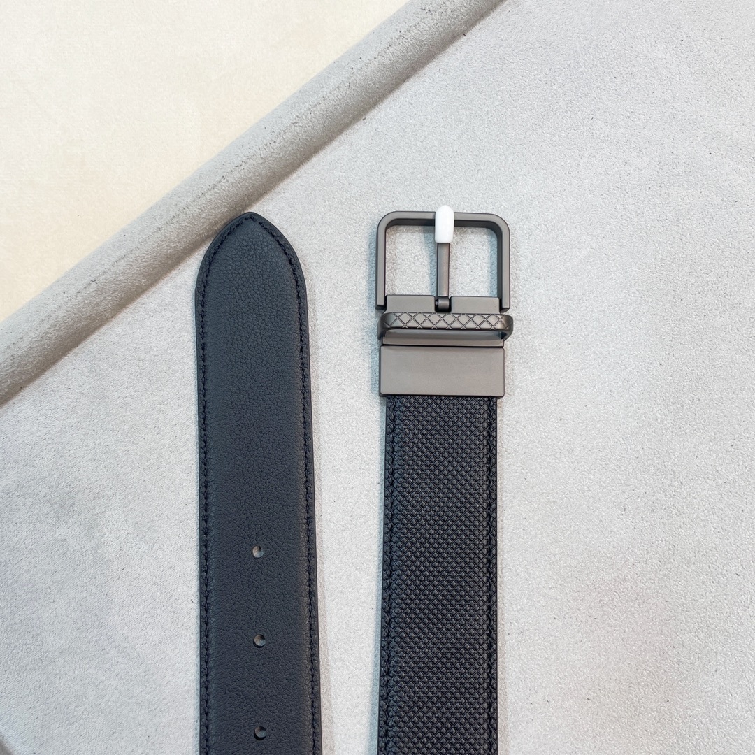 Premium Black Textured Leather Belt for Men