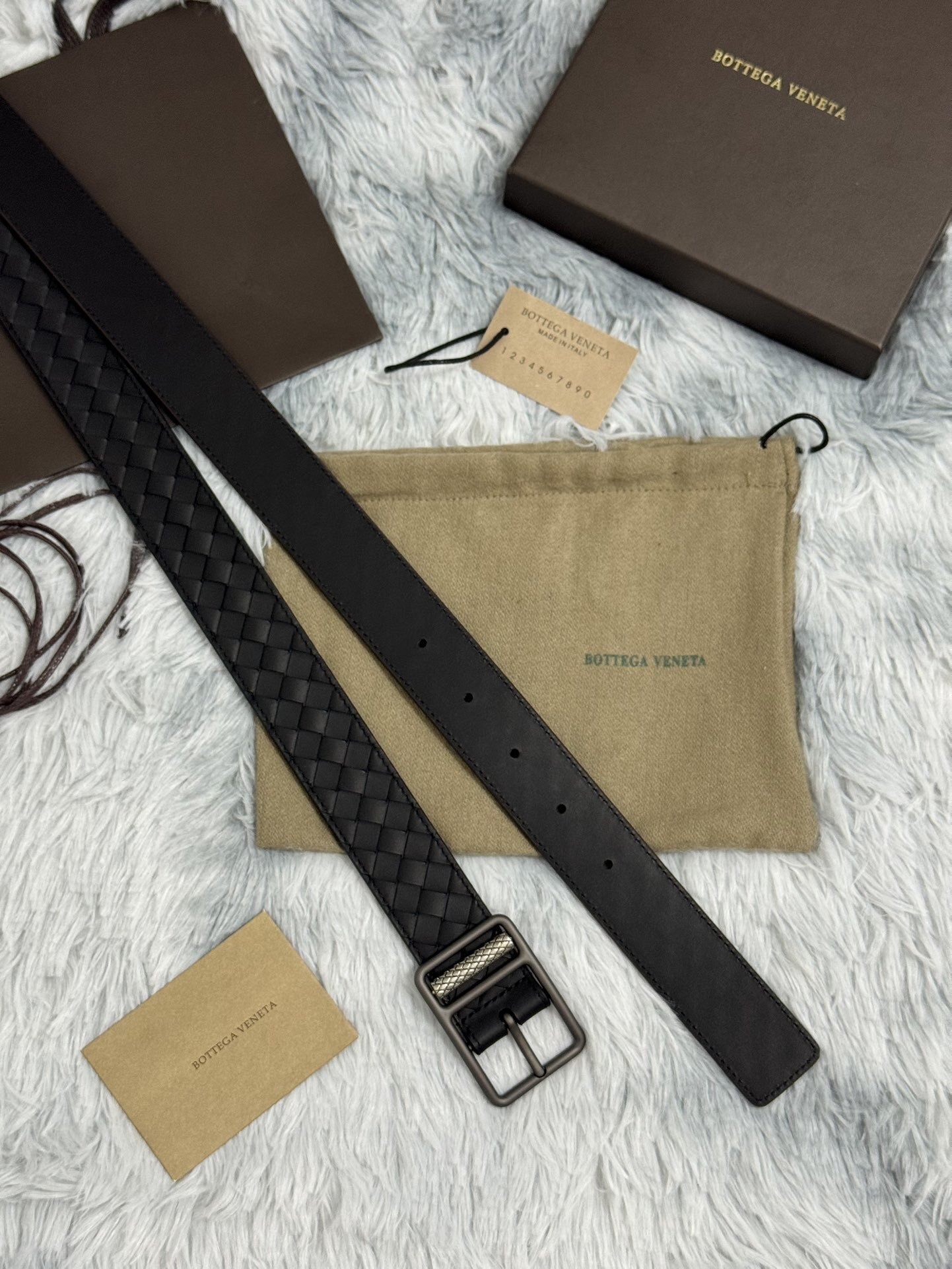 Bottega Veneta Premium Leather Woven Belt - Timeless Style