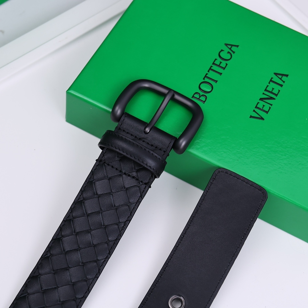 Bottega Veneta Premium Quality Black Woven Leather Belt