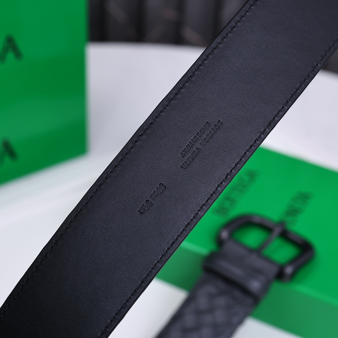 Bottega Veneta Premium Quality Woven Leather Belt - Black