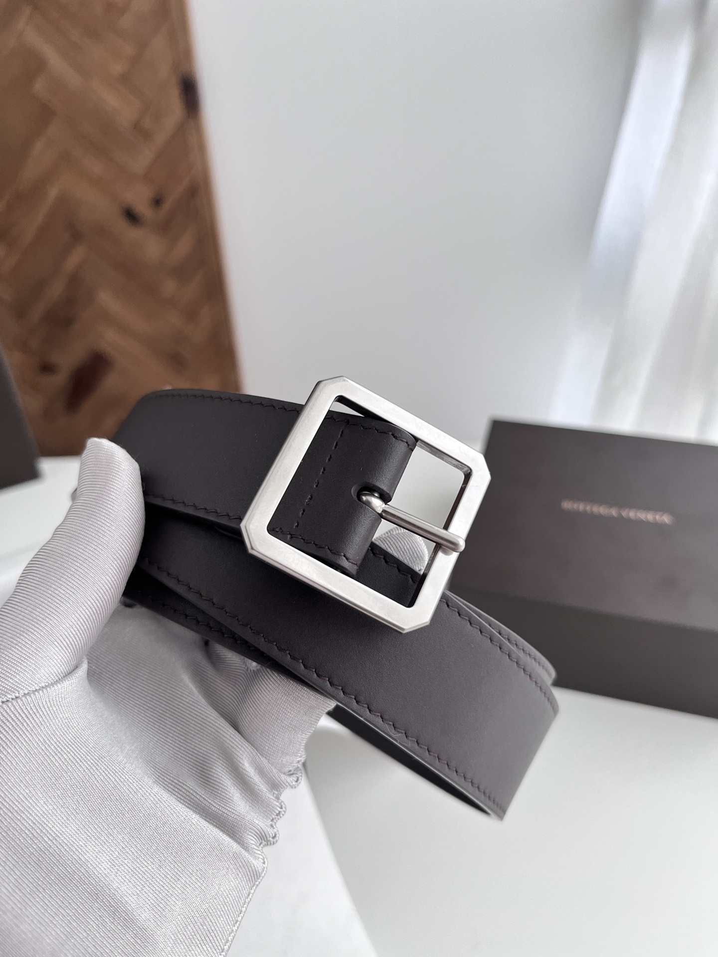 Premium Leather Belt with Square Buckle - Timeless Style