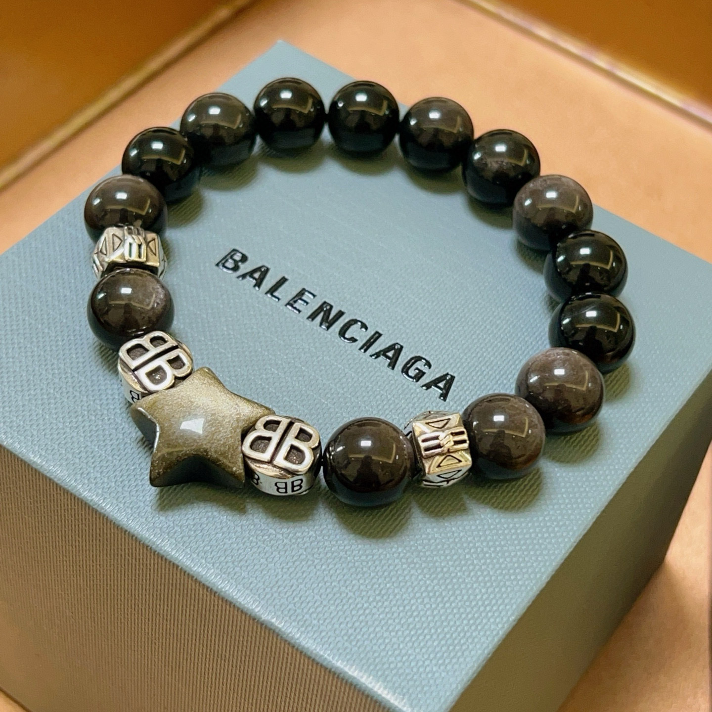Balenciaga Inspired Obsidian Bracelet – Premium Quality