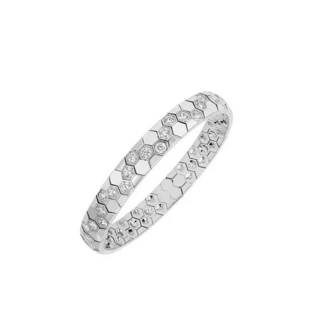 Premium Honeycomb Diamond Bracelet – Exquisite Elegance