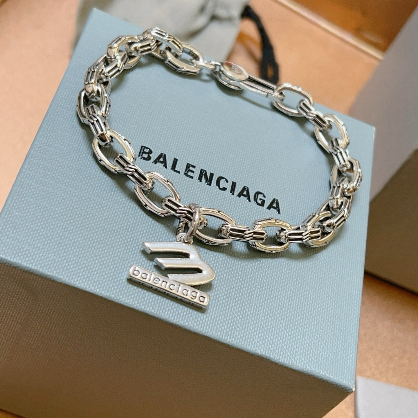 Balenciaga Silver Chain Bracelet logo – Balenciaga Silver Chain