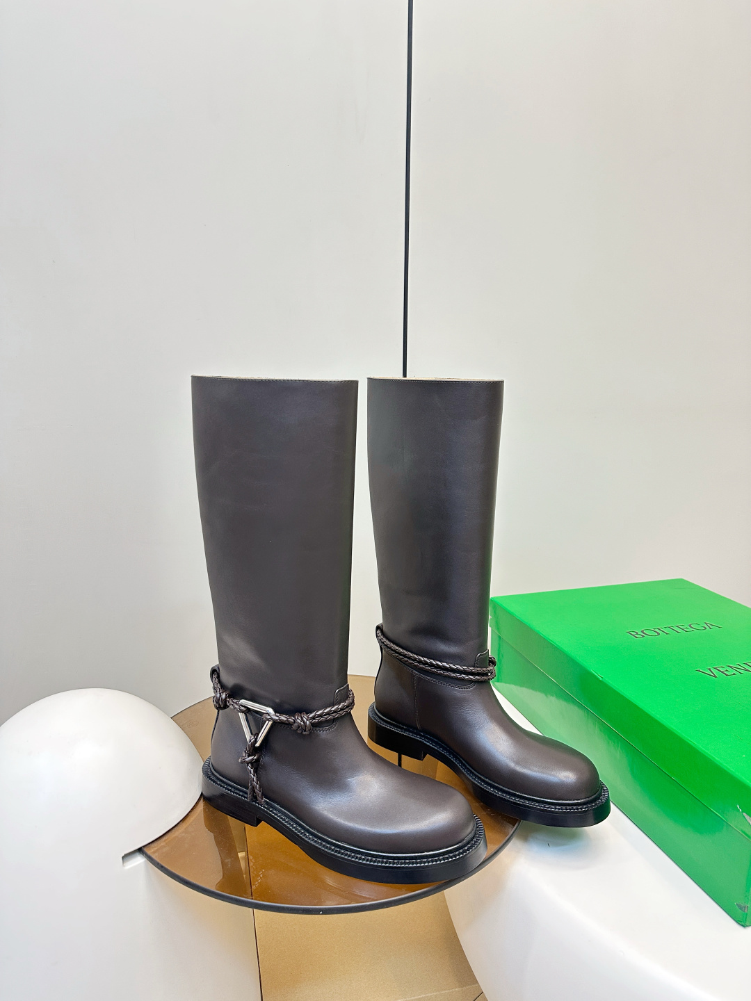 chain Bottega Veneta Brown Leather Boots - Bottega Veneta Brown