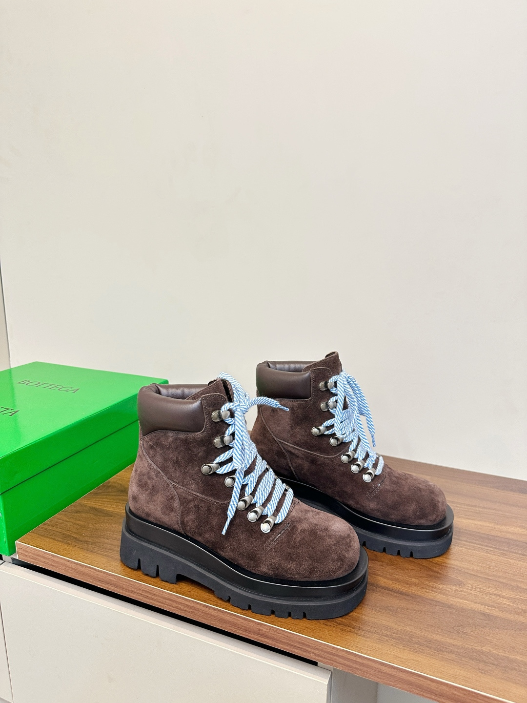 dark Bottega Veneta Suede Hiking Boots - Bottega Veneta Suede Hiking