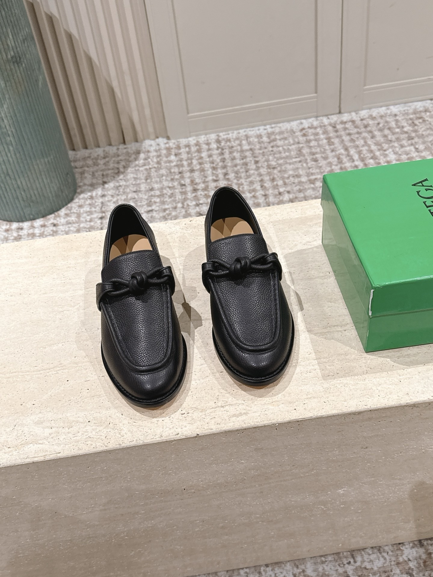 Bottega Veneta Black Loafers leather knot - Bottega Veneta Black