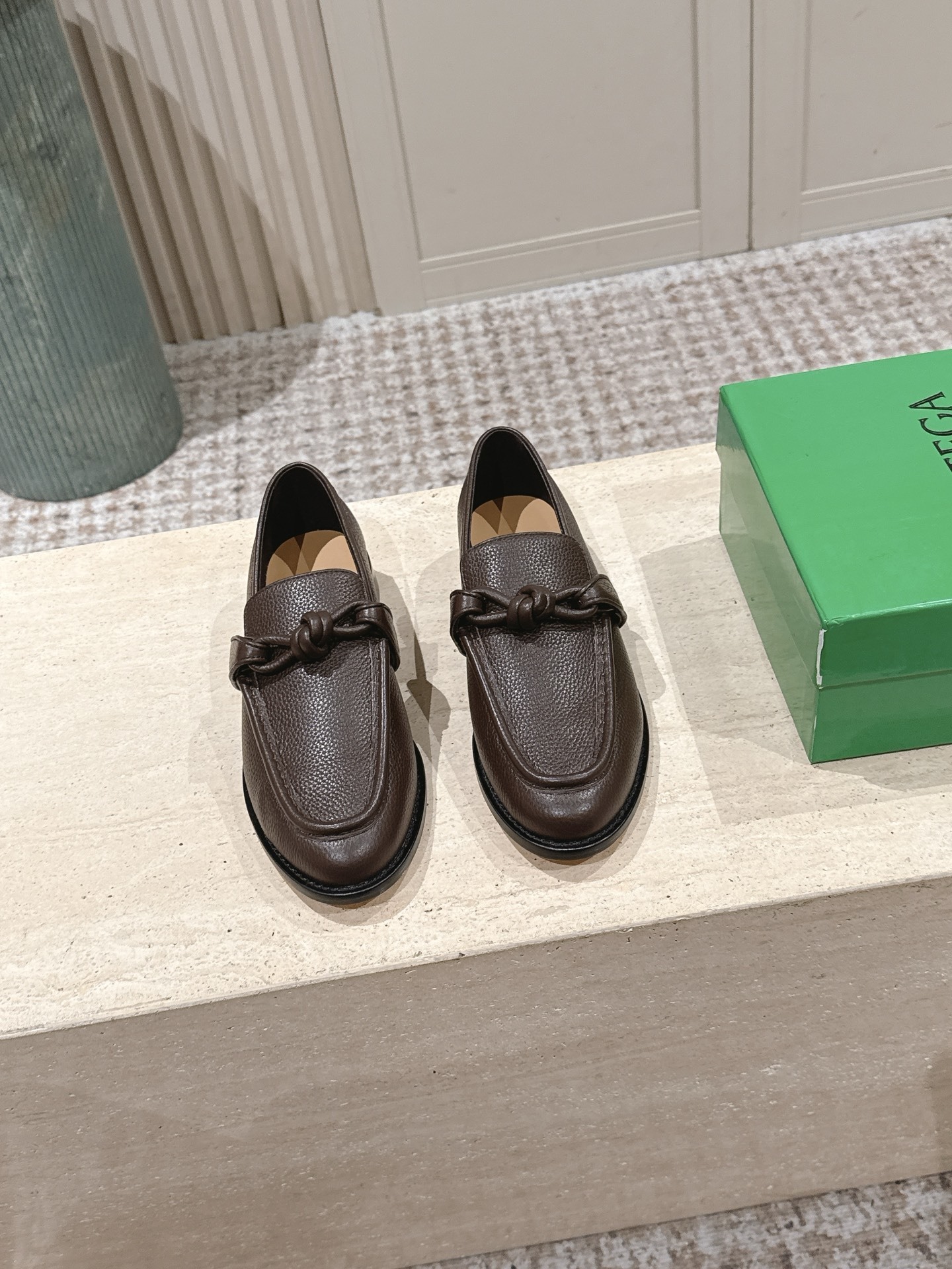 classic Bottega Veneta Brown Leather Knot Loafers - Bottega Veneta