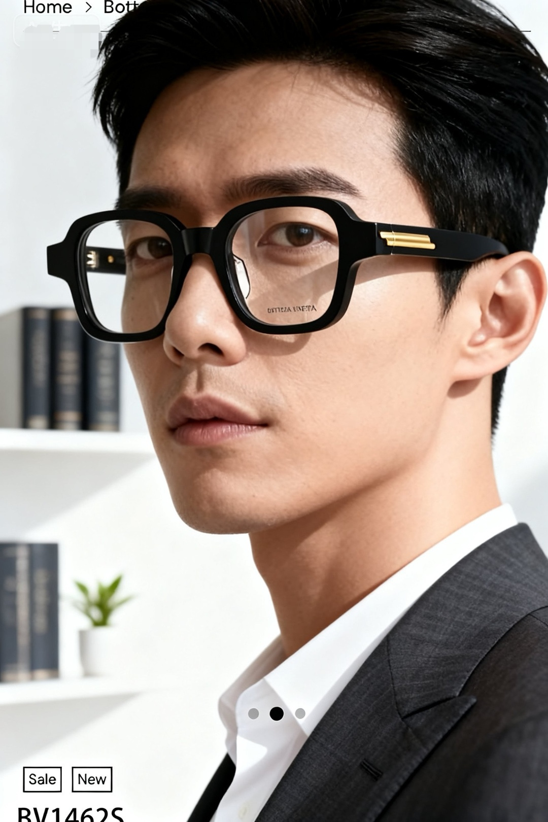 designer Bottega Veneta BV1462S Black Square Eyeglasses – Bottega