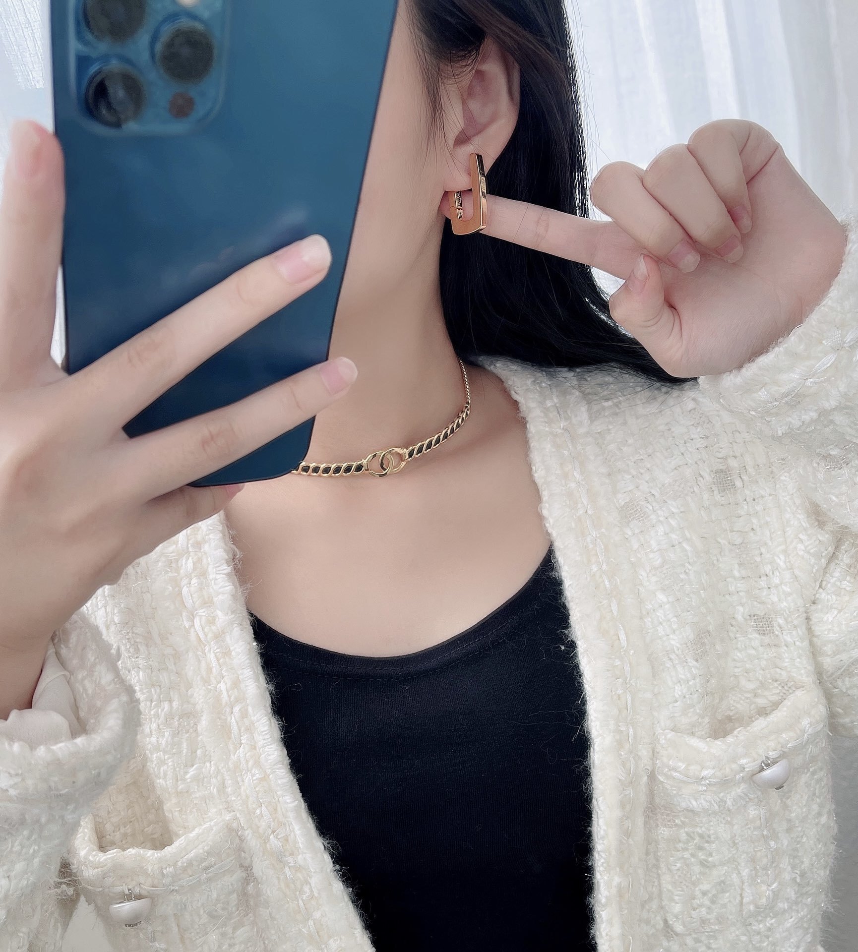 gold silver Bottega Veneta U-Shaped Earrings – Bottega Veneta Gold &