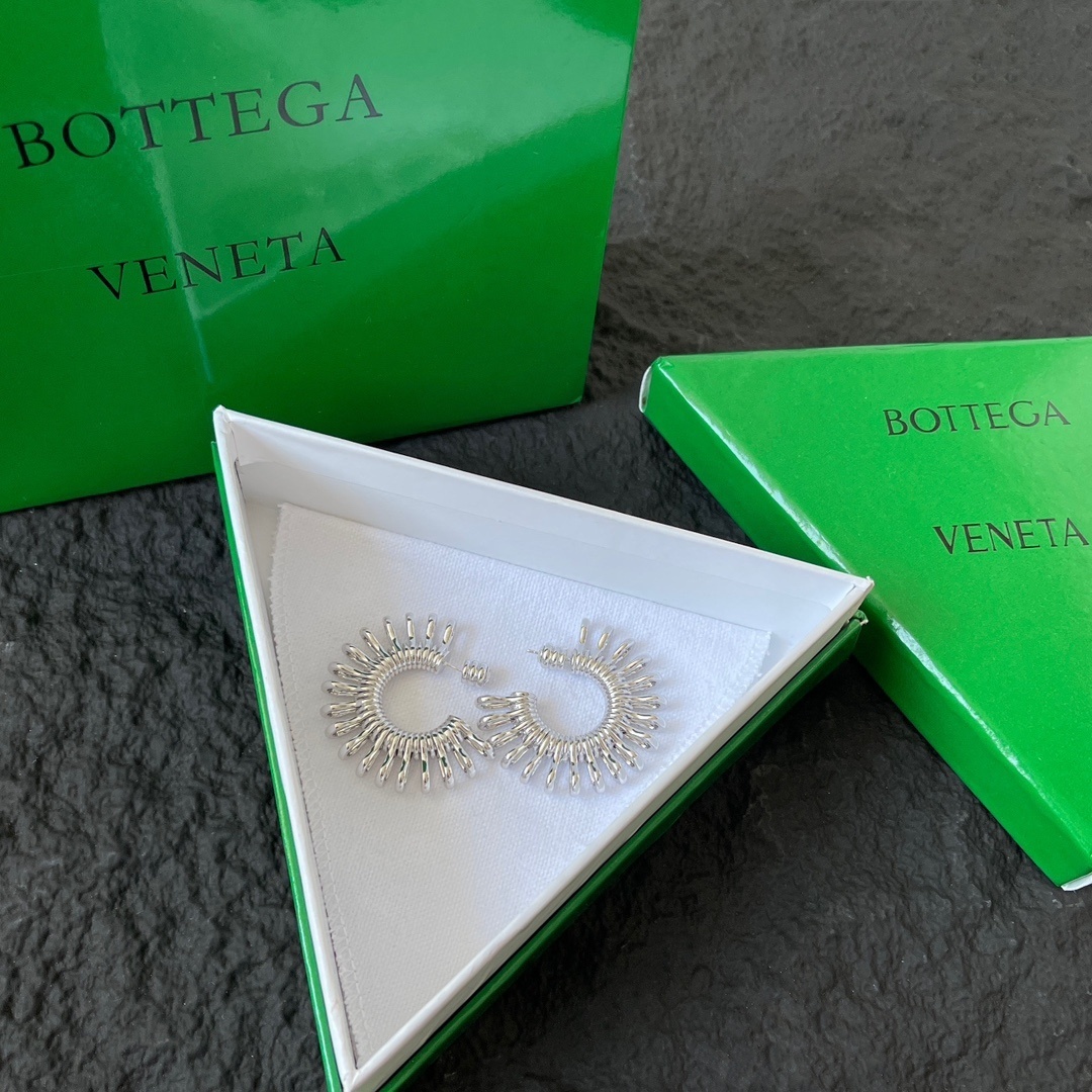 Bottega Veneta Silver ‘Sunburst’ Earrings – Statement Jewelry