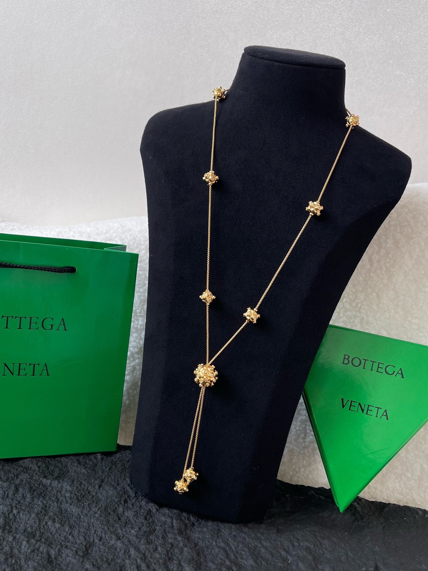 designer Bottega Veneta Gold Sphere Chain Necklace – Bottega Veneta