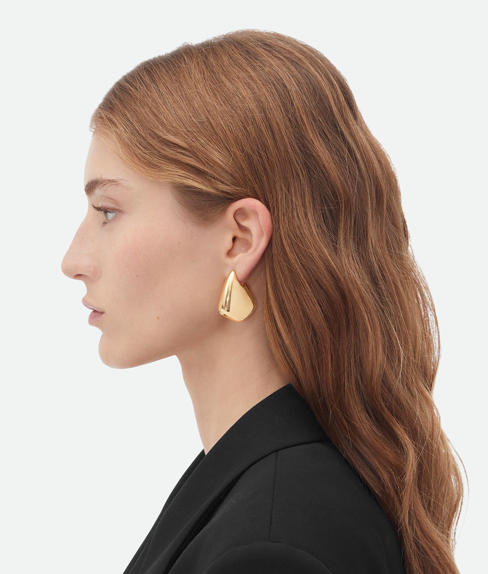 Bottega Veneta Gold Triangle Drop Earrings – Statement Jewelry