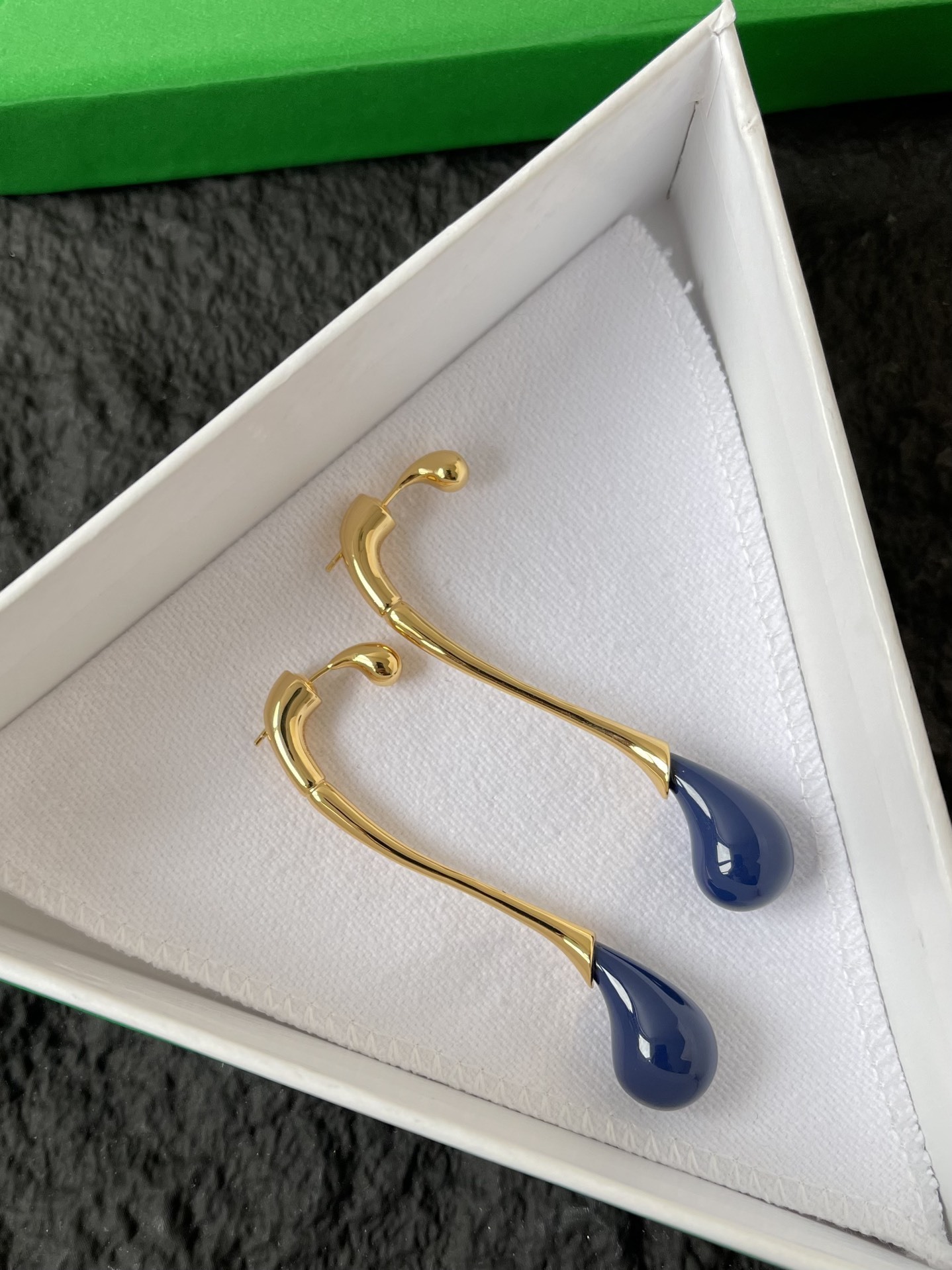 gold Bottega Veneta Blue Drop Earrings – Bottega Veneta Gold-Tone Blue