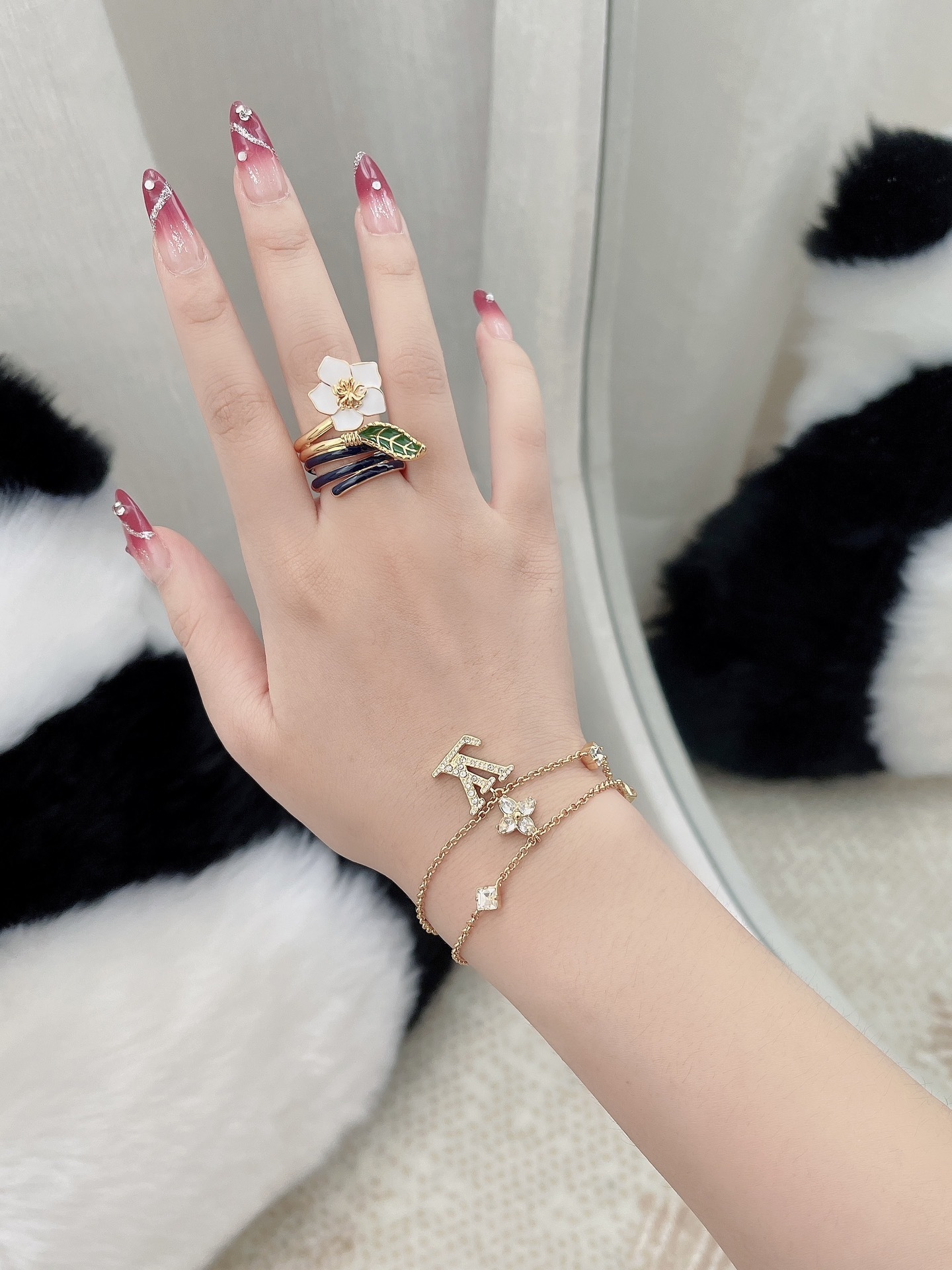 enamel Bottega Veneta Gold Flower Ring – Bottega Veneta Gold Flower &