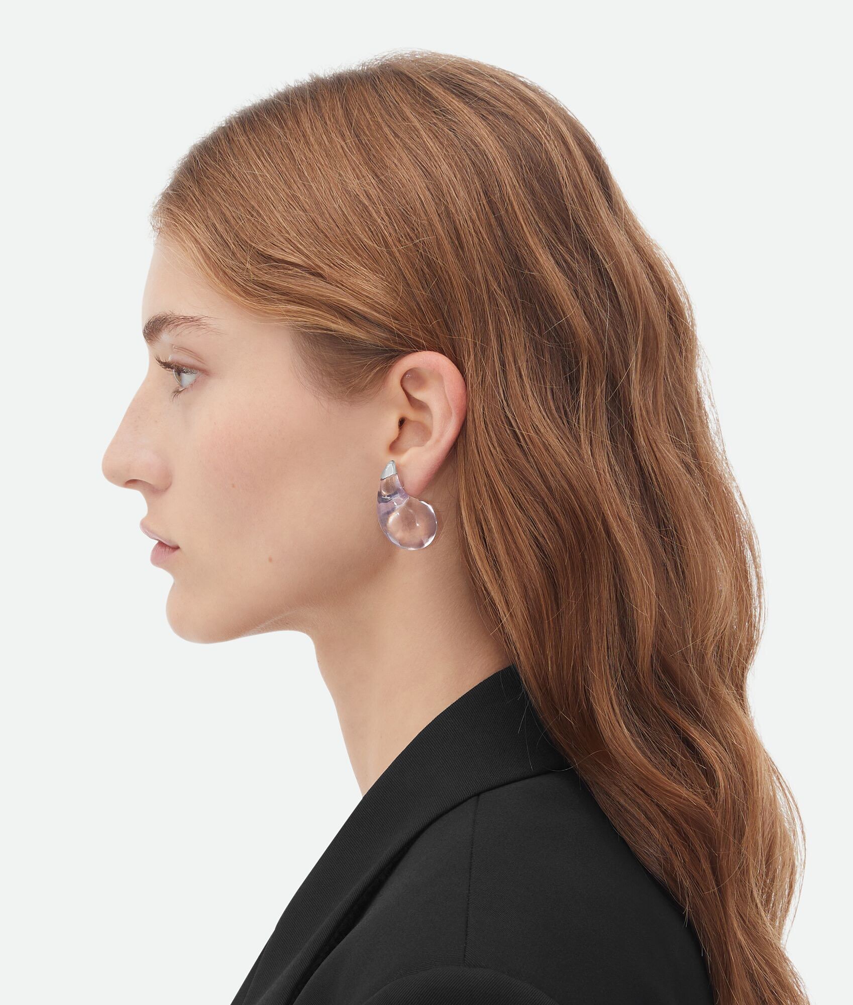 Bottega Veneta Lucite Drop Earrings – Clear Quartz Design