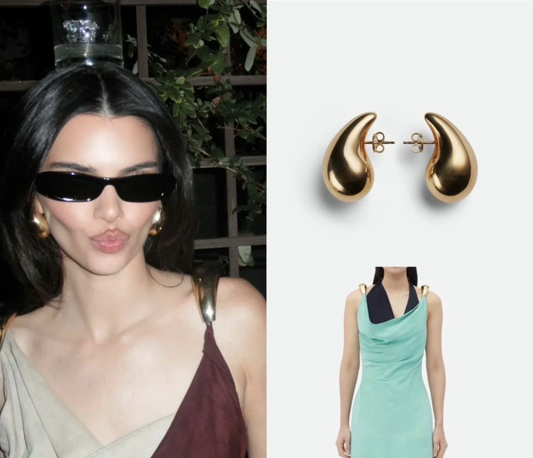 designer Bottega Veneta Drop Gold Earrings – Bottega Veneta Drop Gold