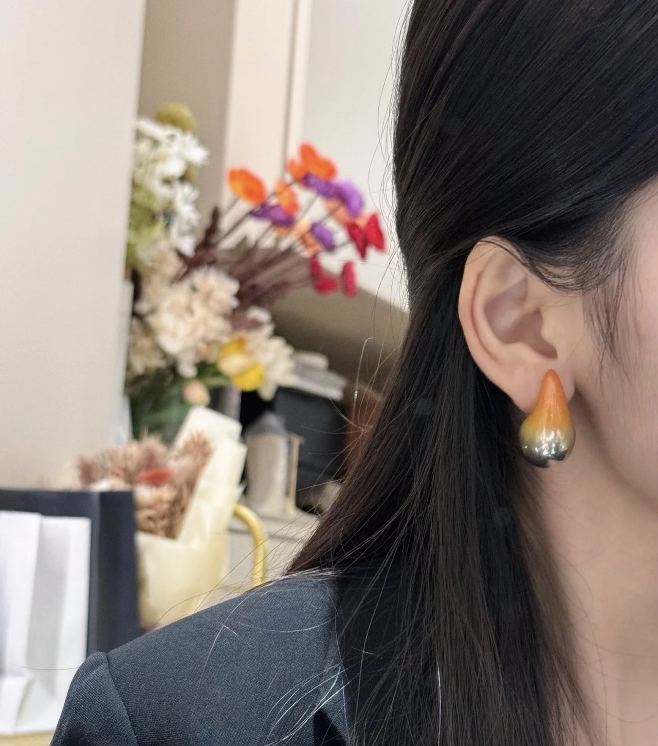 Two-Tone Teardrop Earrings modern