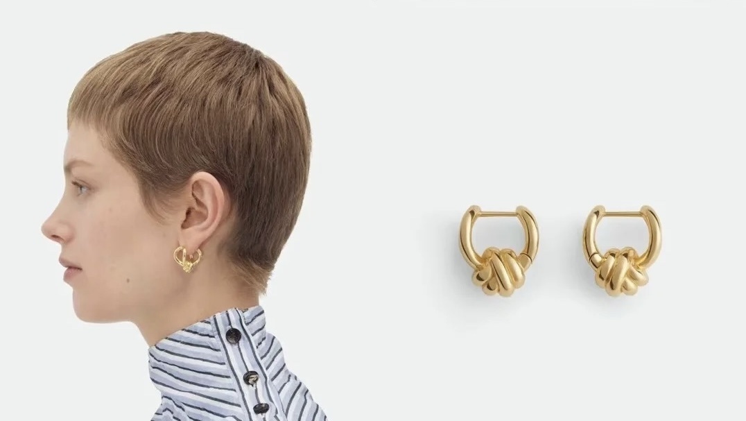 Bottega Veneta Gold Knot Hoop Earrings designer – Bottega Veneta Gold