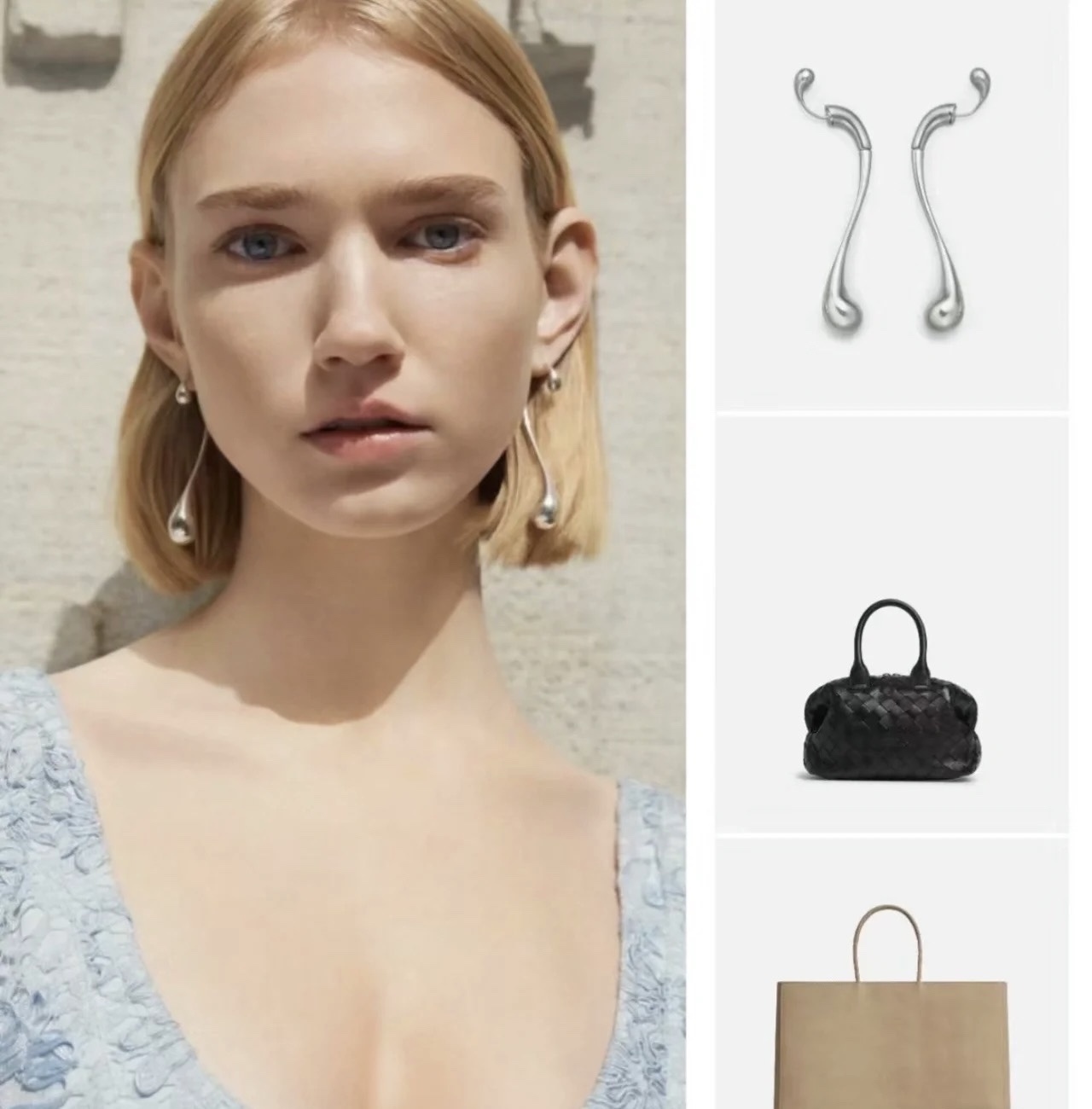 Silver Dangle Earrings – Modern Teardrop Design