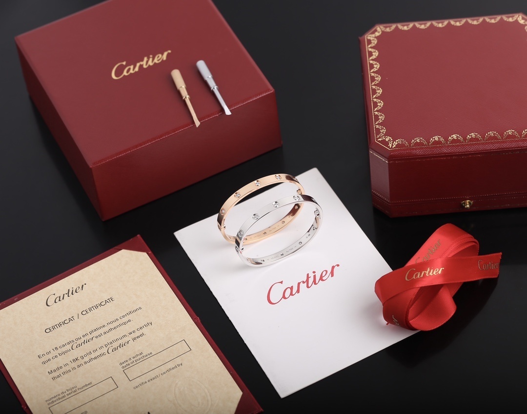 Cartier Rose White Gold Diamond Bracelet – Cartier Rose & White Gold