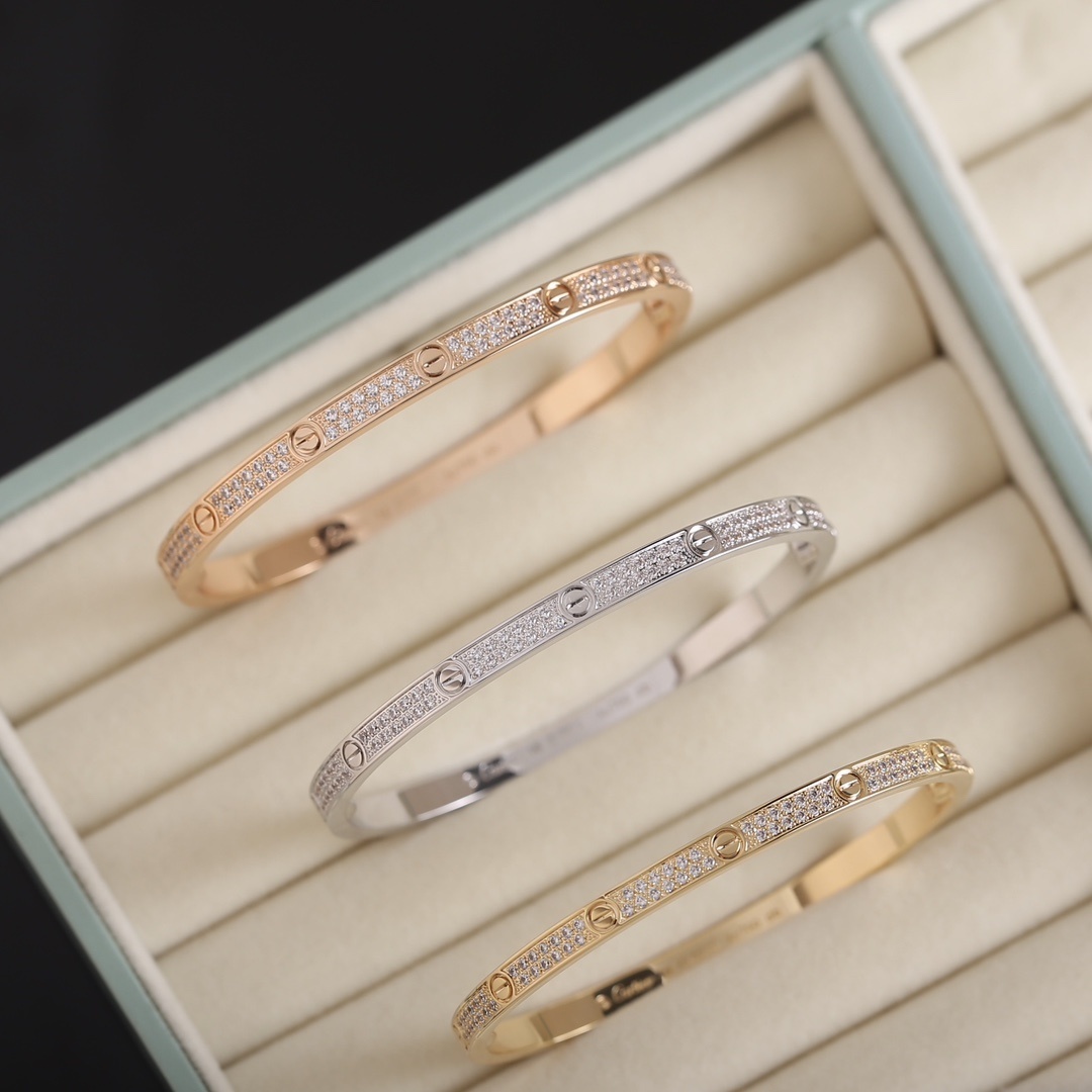 trio Cartier Diamond Paved Bangle – Cartier Diamond Paved Bangle
