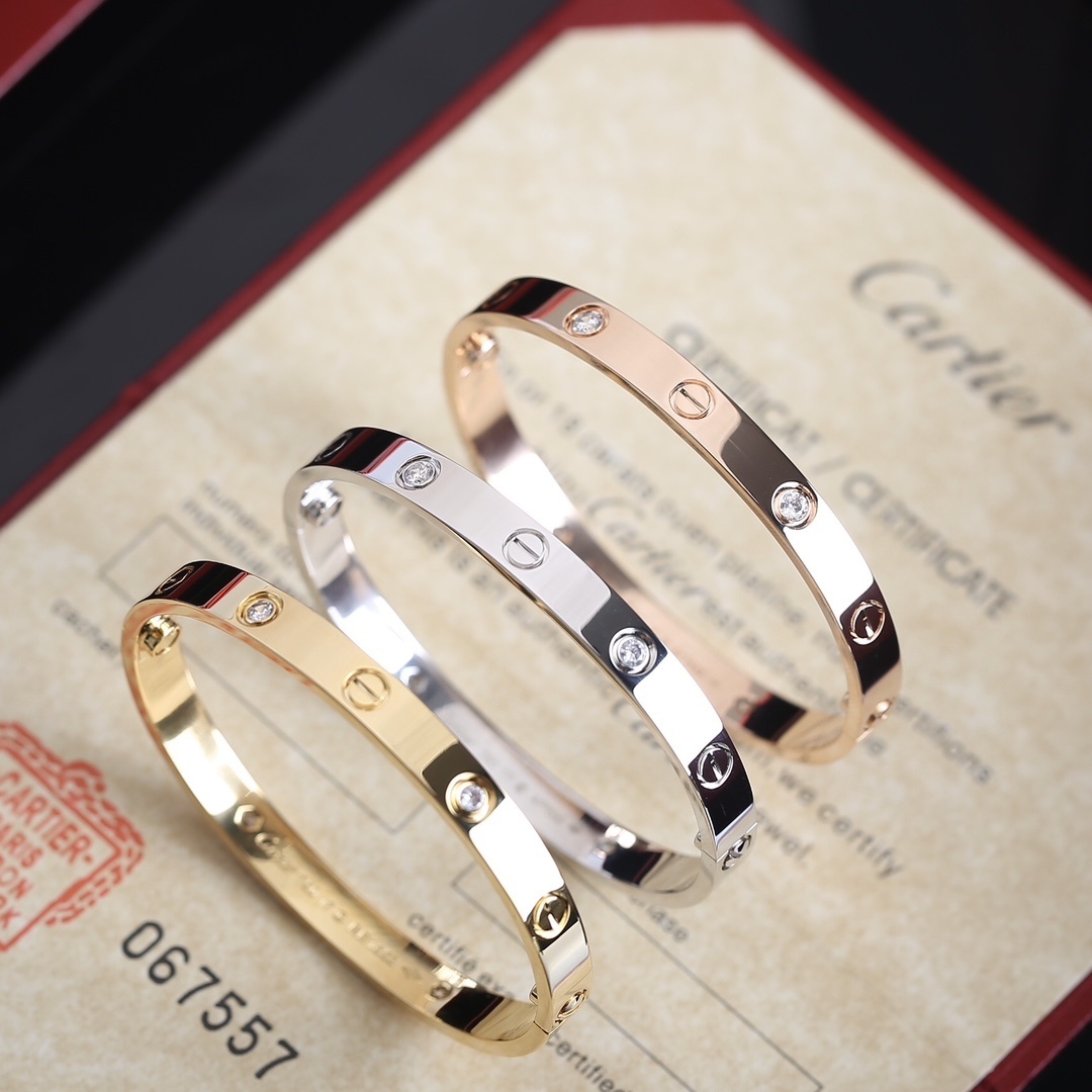 Premium Love Bracelet with Diamonds – Gold, Silver, Rose Gold