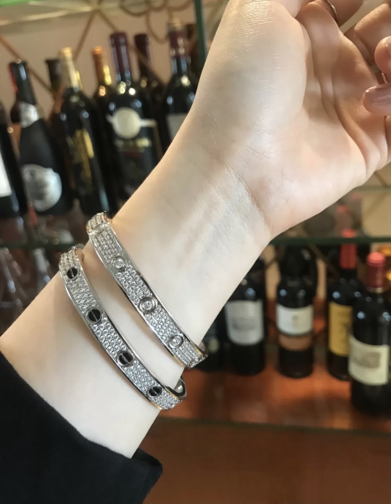 Silver CZ Accent Bangle Bracelet – Silver Bangle Bracelet with CZ