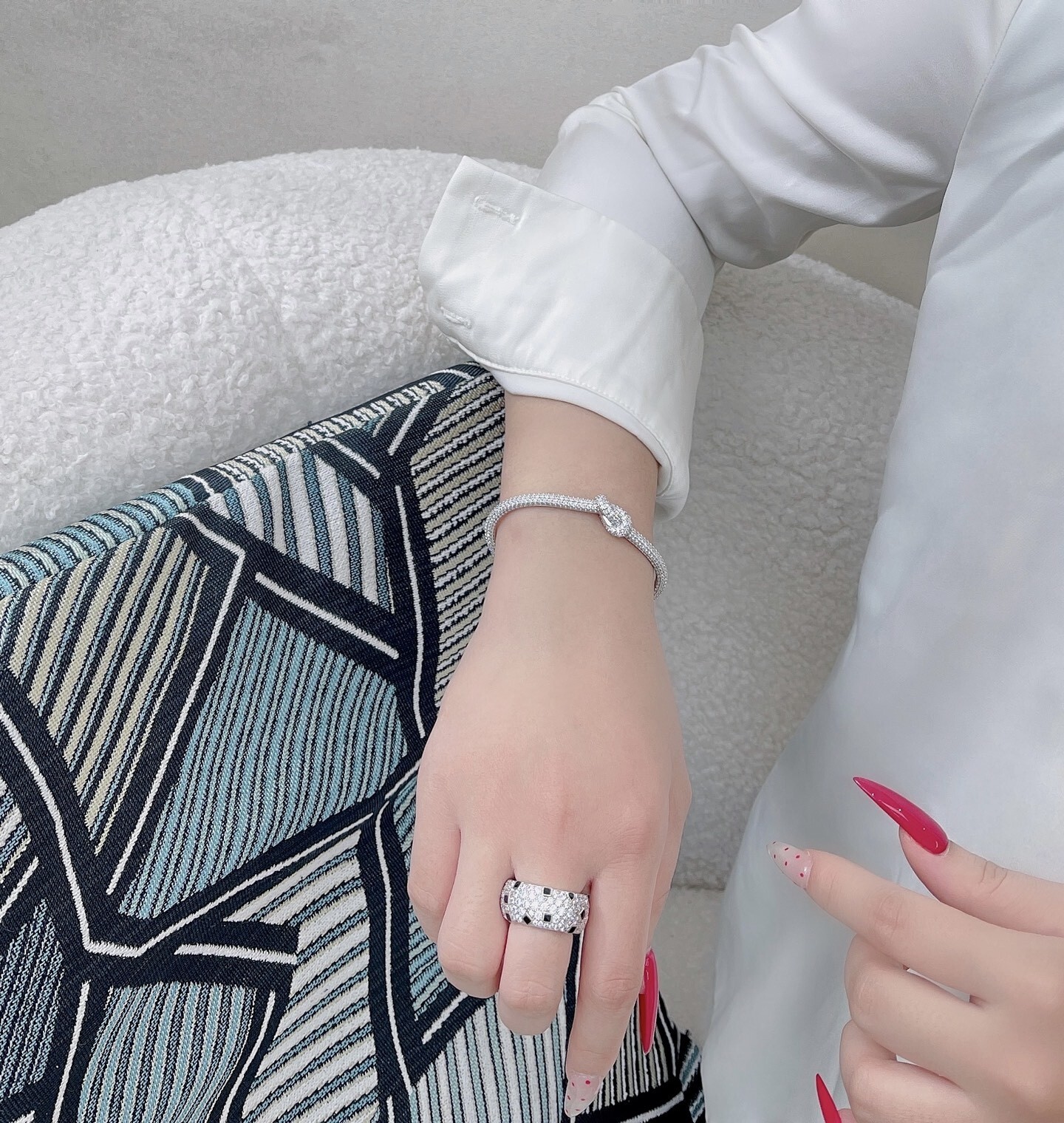 Cartier Panthère White Gold Black Lacquer Diamond Ring