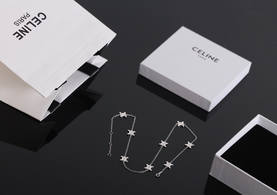 Celine Silver Triomphe Necklace – Celine Silver Triomphe Chain