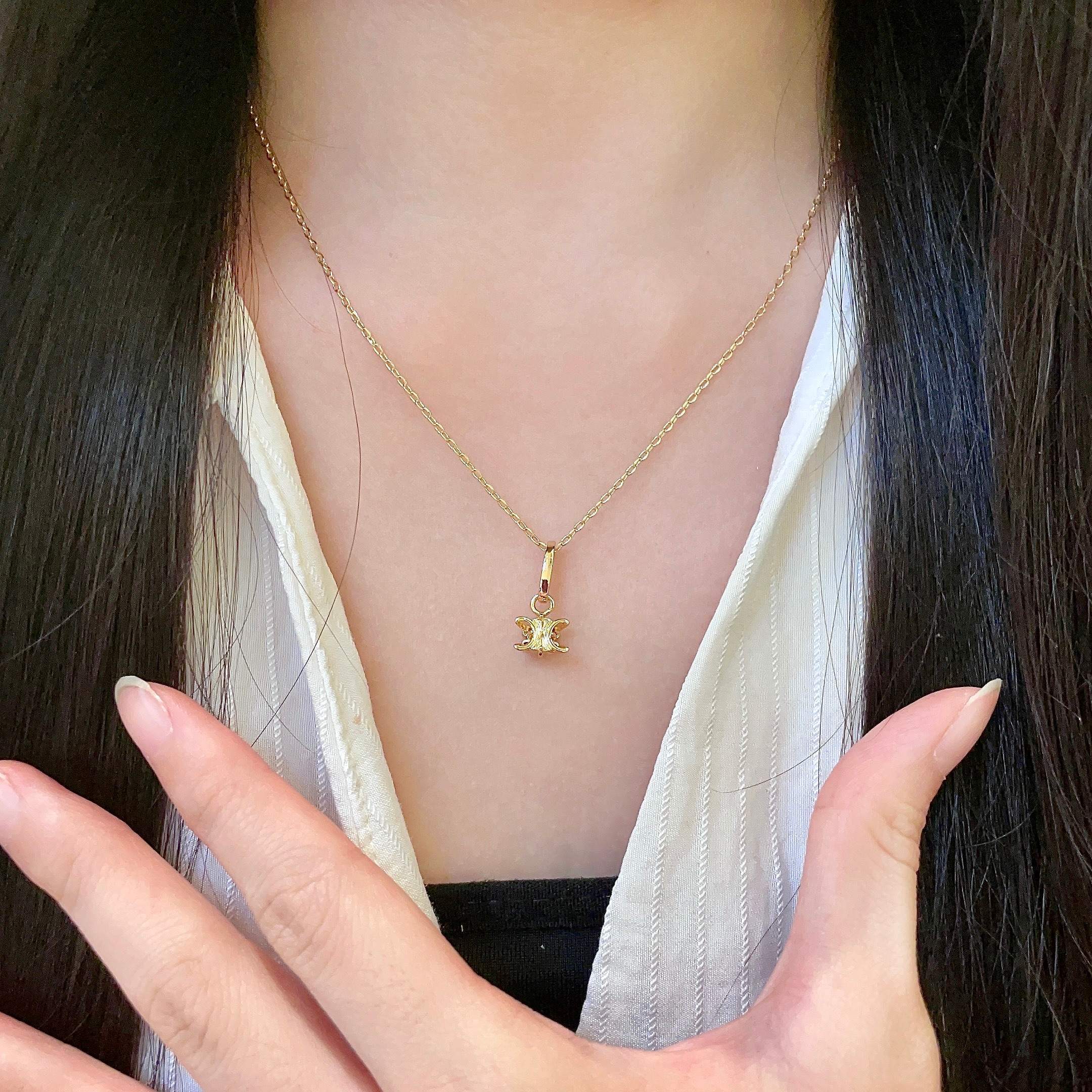 Celine Gold Bear Charm Necklace – Delicate Pendant