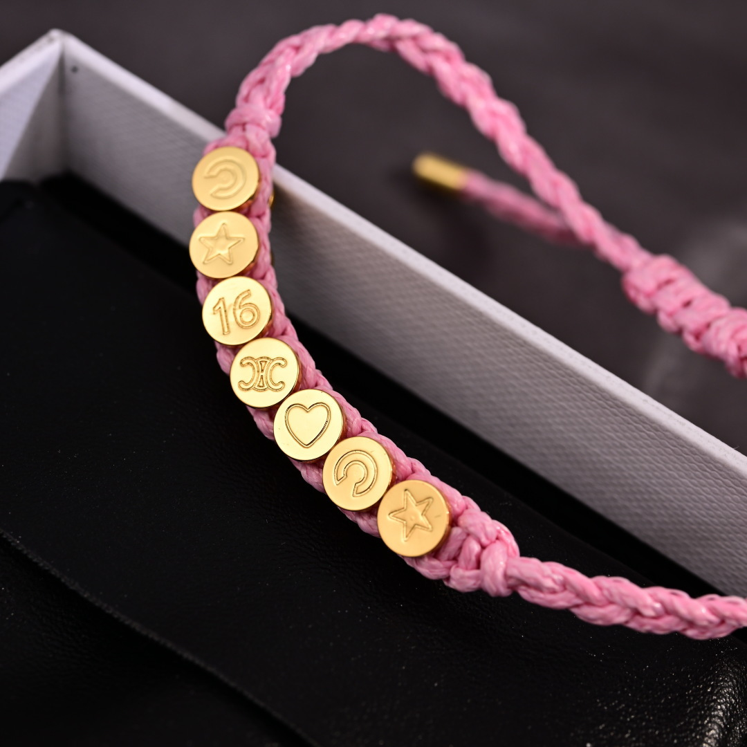 Pink Cord Charm Bracelet – Premium Quality