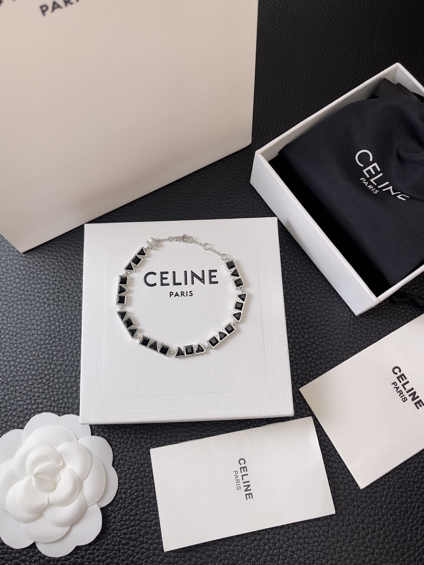 Celine Geometric Black Bracelet – Premium Quality