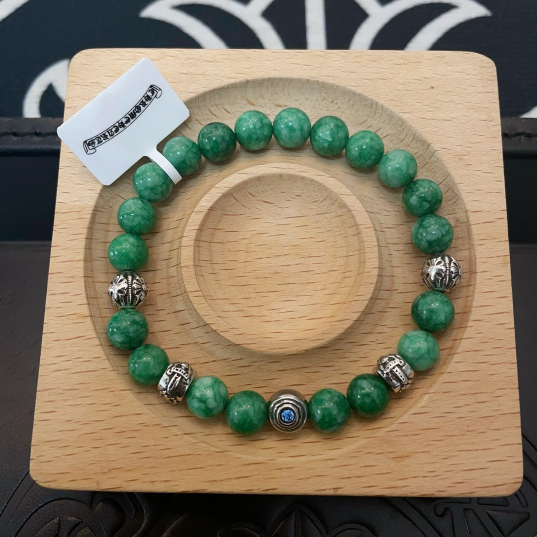 Jade & Silver Premium Beaded Bracelet
