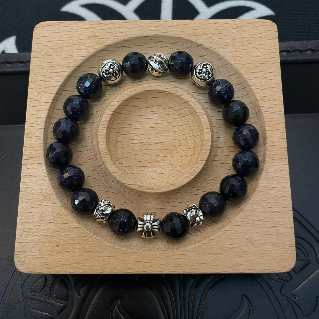 Premium Goldstone & Silver Accent Bracelet