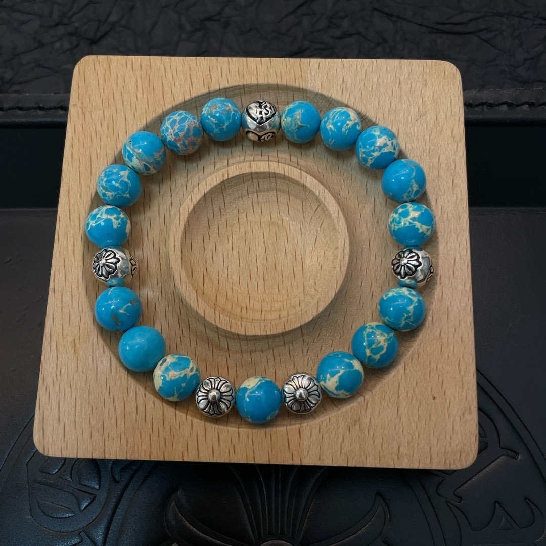 Chrome Hearts Aqua Jasper Bracelet – Chrome Hearts Aqua Jasper Silver