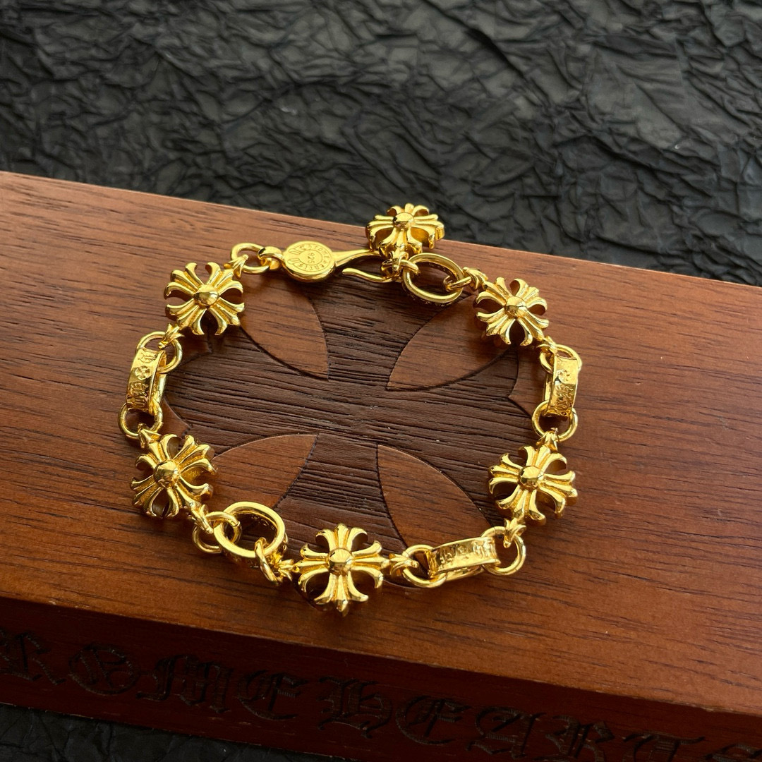 link Chrome Hearts Gold Cross Bracelet – Chrome Hearts Gold Cross Link