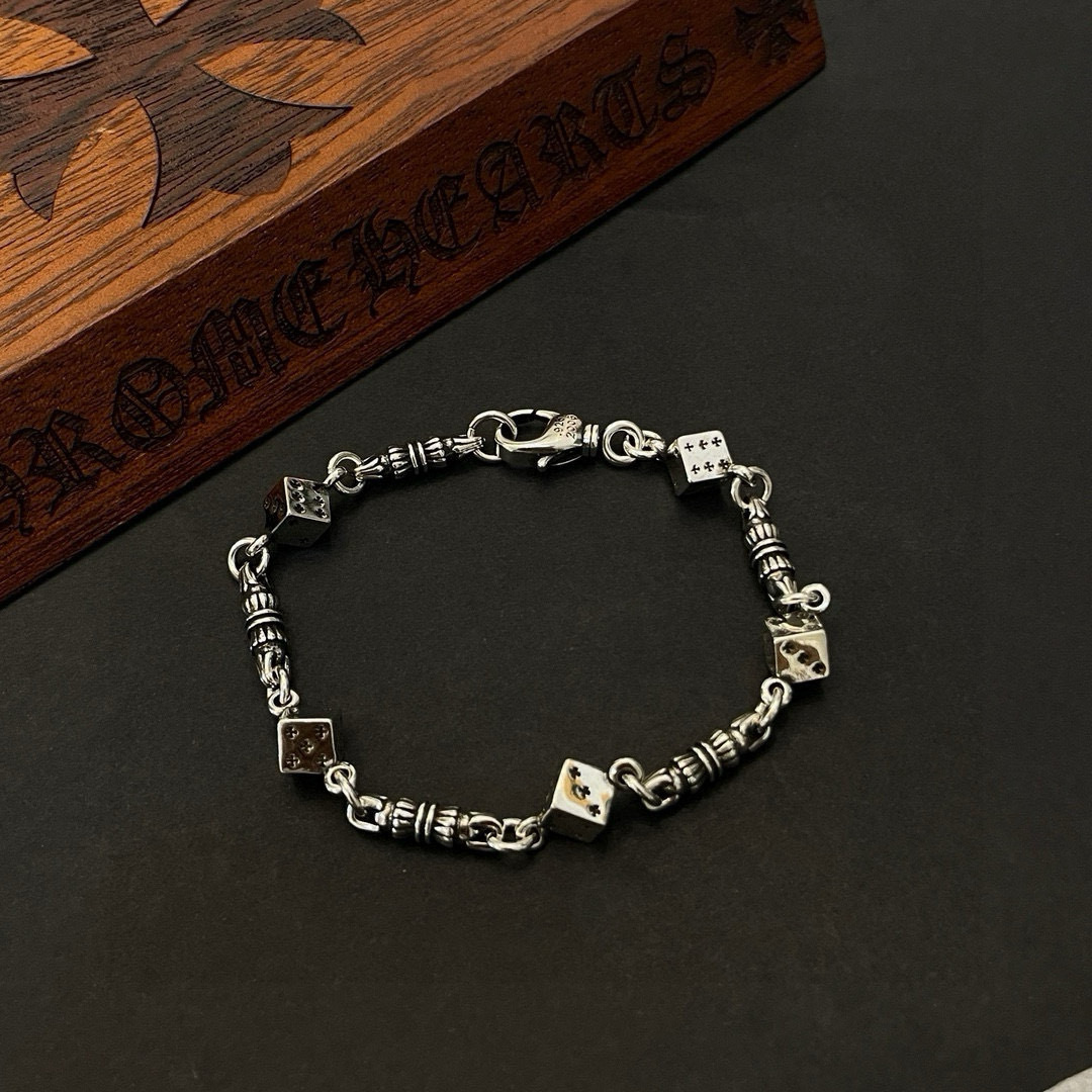sterling Chrome Hearts Dice Bracelet – Chrome Hearts Dice Bracelet