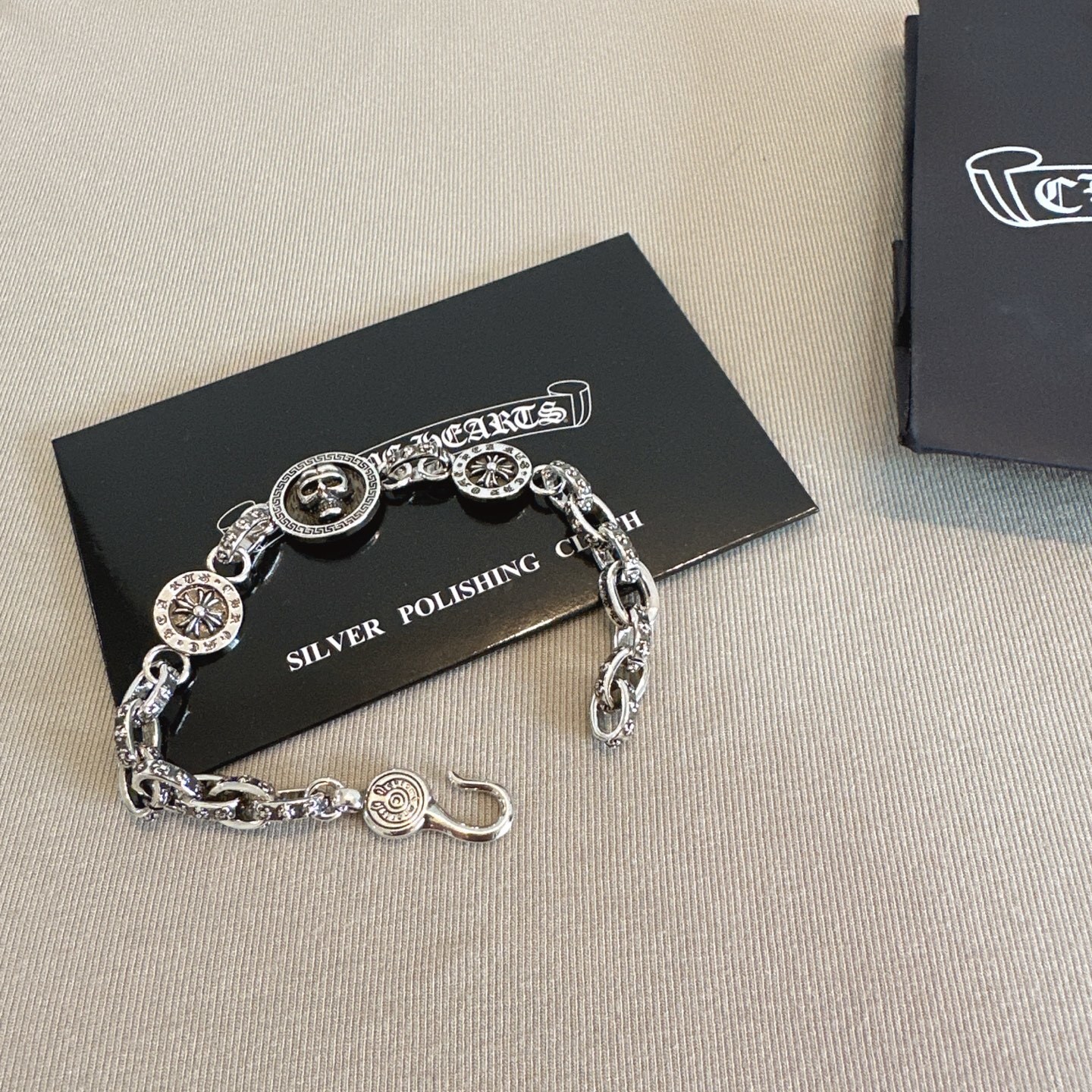 Chrome Hearts Style Silver Skull Bracelet